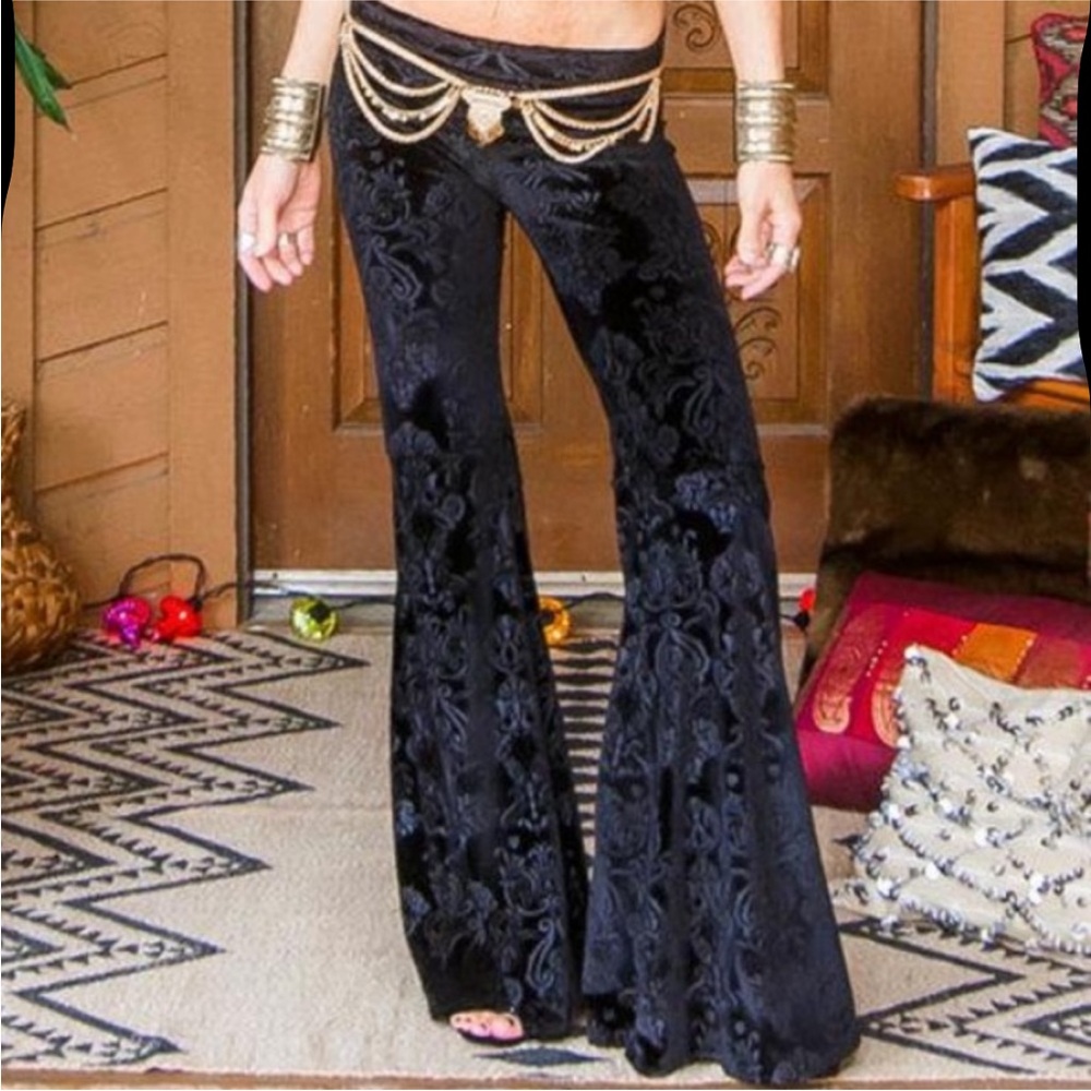 Temple Ro Velvet Flare Pants